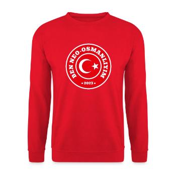 OSMANLI - BEN NEO-OSMANLIYIM - YENI BÜYÜK TÜRKIYE - Unisex Pullover - Rot - Vorne - Alina (178cm) & Michal (187cm)