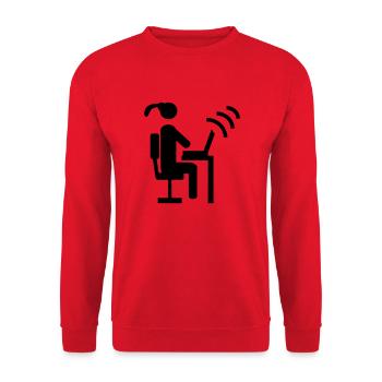 secretary - Unisex Sweatshirt - red - Front - Alina (178cm) & Michal (187cm)