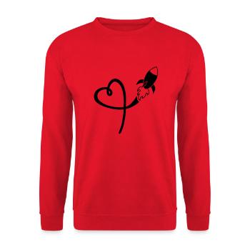 rakete_liebe__f1 - Sweat-shirt Unisexe - rouge - Devant - Alina (178cm) & Michal (187cm)