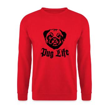 Pug Life - Sweat-shirt Unisexe - rouge - Devant - Alina (178cm) & Michal (187cm)