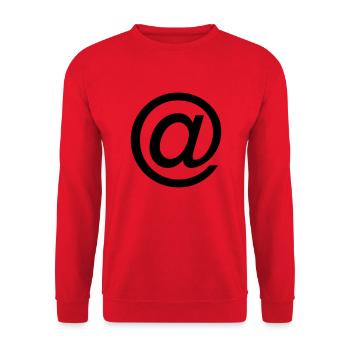 Email Icon - Unisex Pullover - Rot - Vorne - Alina (178cm) & Michal (187cm)