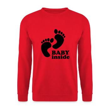 baby inside - Unisex Pullover - Rot - Vorne - Alina (178cm) & Michal (187cm)