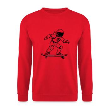 Un astronaute monte en skateboard astronautes de l’espace - Sweat-shirt Unisexe - rouge - Devant - Alina (178cm) & Michal (187cm)