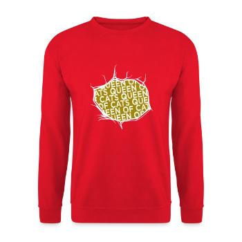 present idea cat lover cat face tshirts - Unisex Sweatshirt - red - Front - Alina (178cm) & Michal (187cm)