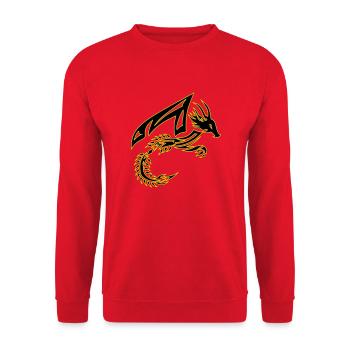 Dragon tribal noir et jaune - Sweat-shirt Unisexe - rouge - Devant - Alina (178cm) & Michal (187cm)
