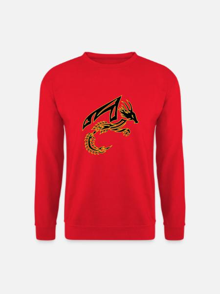 Stammesdrache Schwarzer und Gelber Drache - Unisex Pullover - Rot