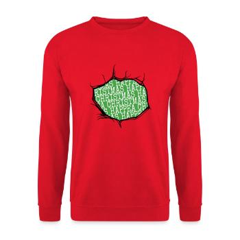 bedroom present idea dinosaurs christmas vacation - Unisex Pullover - Rot - Vorne - Alina (178cm) & Michal (187cm)