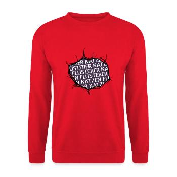 bday tier witzig großkatze seekatze katze cool - Unisex Pullover - Rot - Vorne - Alina (178cm) & Michal (187cm)