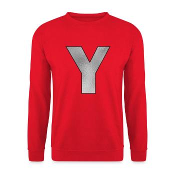 Lettre Y Argent - Sweat-shirt Unisexe - rouge - Devant - Alina (178cm) & Michal (187cm)