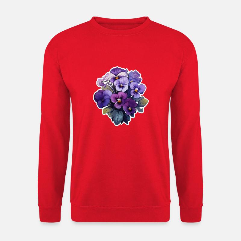 Pensée beaucoup de fleurs - Sweat-shirt Unisexe - rouge