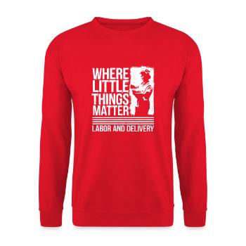 Every little gesture counts - Unisex Sweatshirt - red - Front - Alina (178cm) & Michal (187cm)