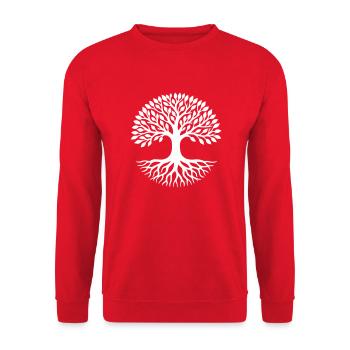 baum des lebens - Unisex Pullover - Rot - Vorne - Alina (178cm) & Michal (187cm)