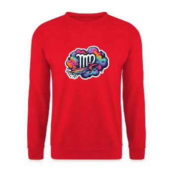 Couleur du zodiaque : Vierge - Sweat-shirt Unisexe - rouge - Devant - Alina (178cm) & Michal (187cm)