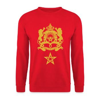 Königreich Marokko Marokkanischer Star - Unisex Pullover - Rot - Vorne - Alina (178cm) & Michal (187cm)