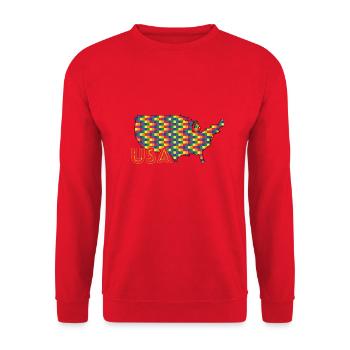 Fierté des États-Unis - Sweat-shirt Unisexe - rouge - Devant - Alina (178cm) & Michal (187cm)