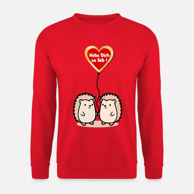 Valentinstag Herz Igel Paar - Unisex Pullover - Rot