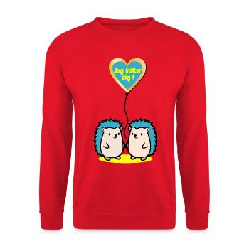 Ich liebe dich - Unisex Pullover - Rot - Vorne - Alina (178cm) & Michal (187cm)
