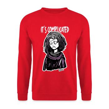 It's Complicated Karikatur Shirt - Unisex Pullover - Rot - Vorne - Alina (178cm) & Michal (187cm)