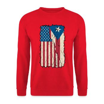 Drapeau américain Portoricain Portoricain Américain - Sweat-shirt Unisexe - rouge - Devant - Alina (178cm) & Michal (187cm)