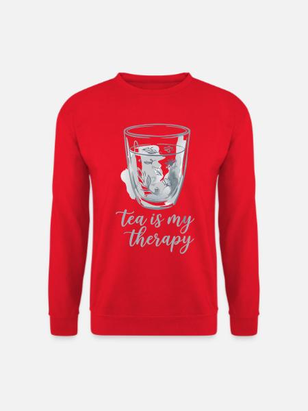Teeliebhaber Teezeit Aquarell Blumen - Unisex Pullover - Rot