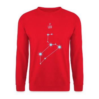 Constellation d’étoile du signe du Lion Bleu pastel - Sweat-shirt Unisexe - rouge - Devant - Alina (178cm) & Michal (187cm)