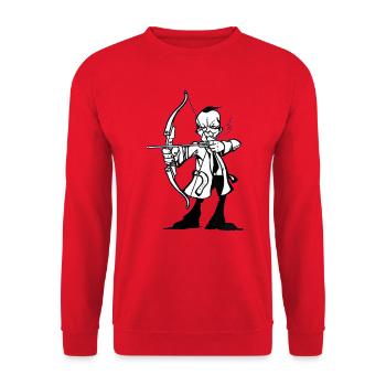 BowBeast- Archer - Unisex Pullover - Rot - Vorne - Alina (178cm) & Michal (187cm)
