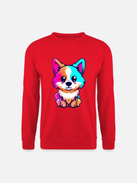 Buntes Fuchs-Illustrationsdesign - Unisex Pullover - Rot