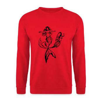 Two mermaids - Unisex Sweatshirt - red - Front - Alina (178cm) & Michal (187cm)