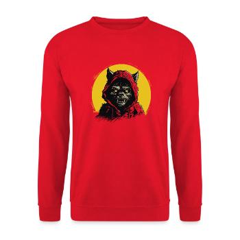 Mondlicht-Welpe - Unisex Pullover - Rot - Vorne - Alina (178cm) & Michal (187cm)