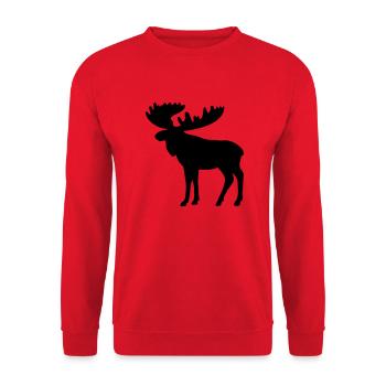 Elch - Unisex Sweatshirt - red - Front - Alina (178cm) & Michal (187cm)