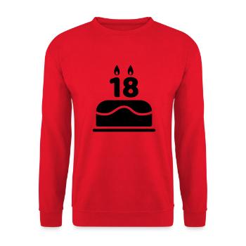 18. Gâteau d'anniversaire - Sweat-shirt Unisexe - rouge - Devant - Alina (178cm) & Michal (187cm)