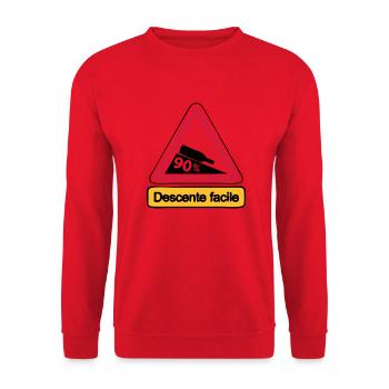 90 descente facile humour alcool - Sweat-shirt Unisexe - rouge - Devant - Alina (178cm) & Michal (187cm)