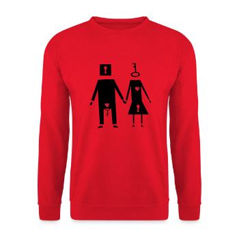 couple couple drôle - Sweat-shirt Unisexe - rouge - Devant - Alina (178cm) & Michal (187cm)