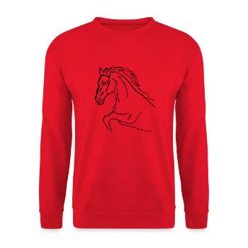 Horse Doodle Horse Lover Hand Drawn - Unisex Sweatshirt - red - Front - Alina (178cm) & Michal (187cm)