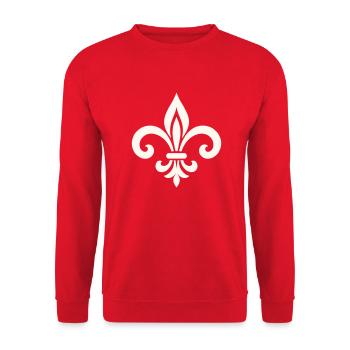 fleur de lis - Unisex Sweatshirt - red - Front - Alina (178cm) & Michal (187cm)