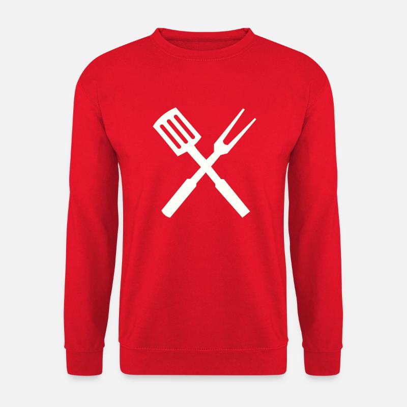 koch besteck - Unisex Pullover - Rot