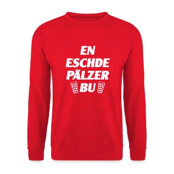 En eschde Pälzer Bu - Unisex Pullover - Rot - Vorne - Alina (178cm) & Michal (187cm)