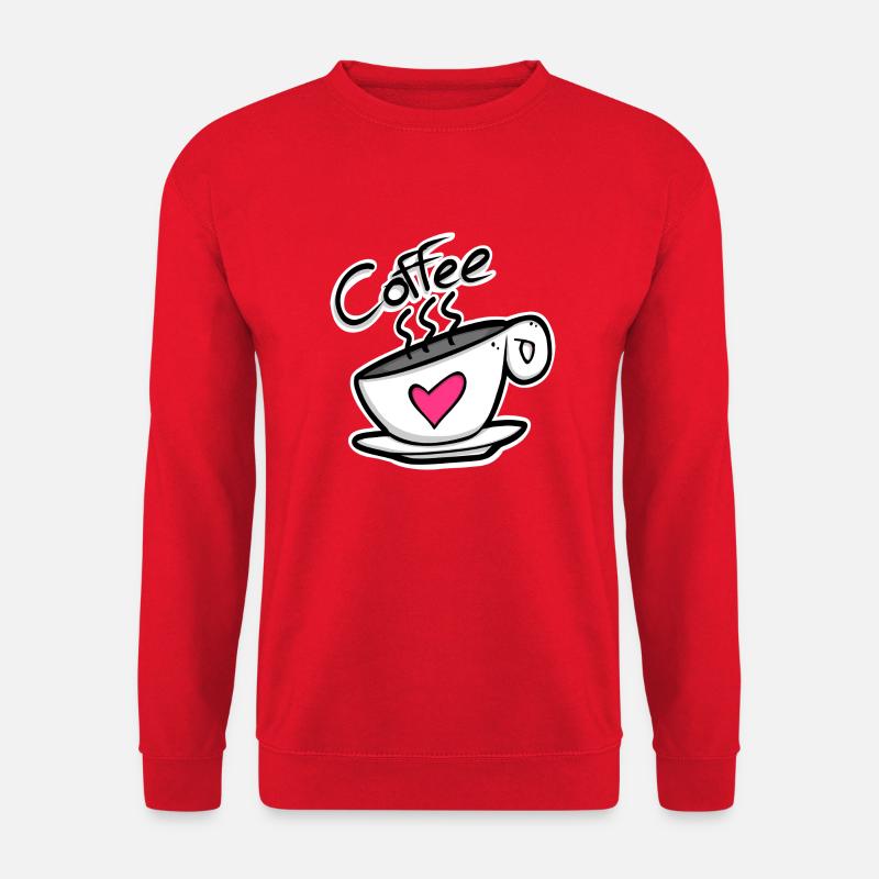 Kaffeeherz – Koffein mit Liebe serviert! - Unisex Pullover - Rot
