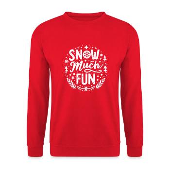Snow Much Fun - Unisex Sweatshirt - red - Front - Alina (178cm) & Michal (187cm)