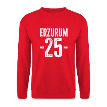 Erzurum 25 – Stolz auf Tradition und Stärke - Unisex Pullover - Rot - Vorne - Alina (178cm) & Michal (187cm)