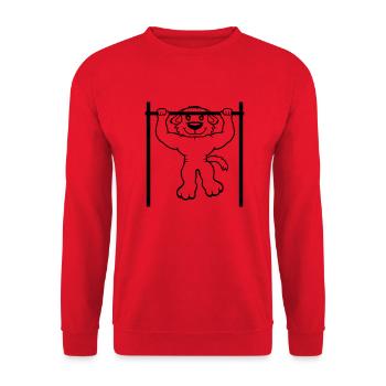 Chien Pull-ups Bar Muscles Gym Pull-Up Bar - Sweat-shirt Unisexe - rouge - Devant - Alina (178cm) & Michal (187cm)