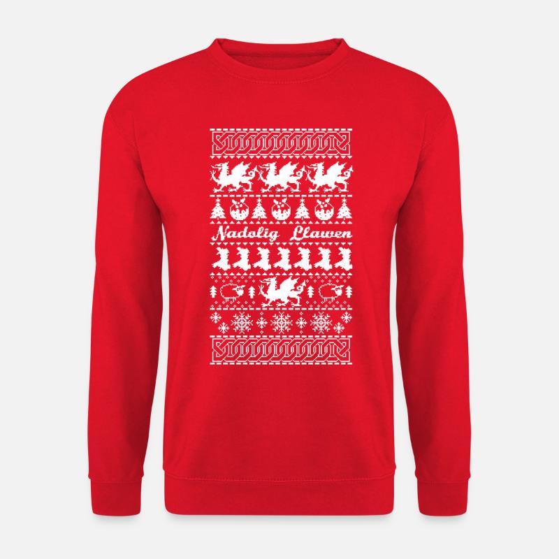 Walisischer Weihnachtspullover - Unisex Pullover - Rot