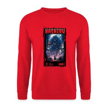 Monster over Tokyo - Unisex Pullover - Rot - Vorne - Alina (178cm) & Michal (187cm)