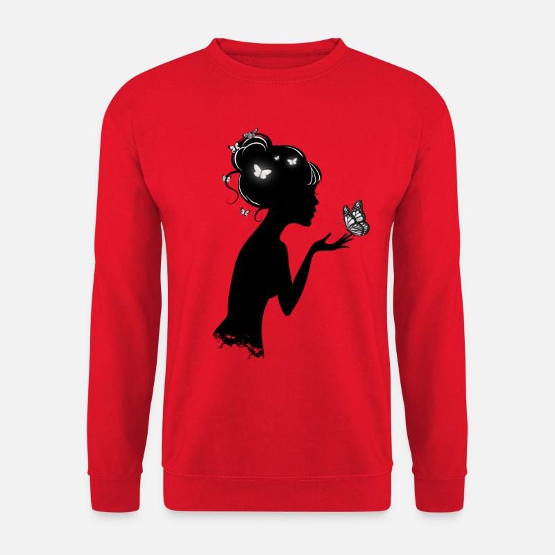 Weibliche Schmetterlinge - Unisex Pullover - Rot