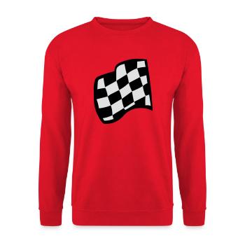 Zielflagge, Racing - Unisex Pullover - Rot - Vorne - Alina (178cm) & Michal (187cm)