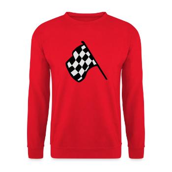Zielflagge, Racing - Unisex Pullover - Rot - Vorne - Alina (178cm) & Michal (187cm)