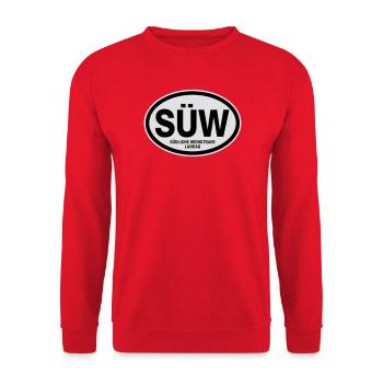 SÜW Südliche Weinstraße Landau - Unisex Pullover - Rot - Vorne - Alina (178cm) & Michal (187cm)