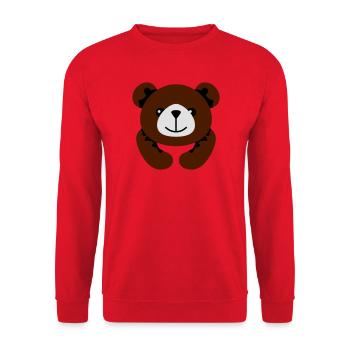 Bärchen | Bär | Baer - Unisex Sweatshirt - red - Front - Alina (178cm) & Michal (187cm)