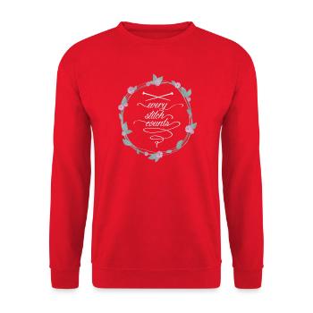 every stitch counts dark - Unisex Pullover - Rot - Vorne - Alina (178cm) & Michal (187cm)