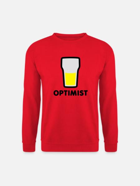 Het glas is half vol - Uniseks sweater - rood